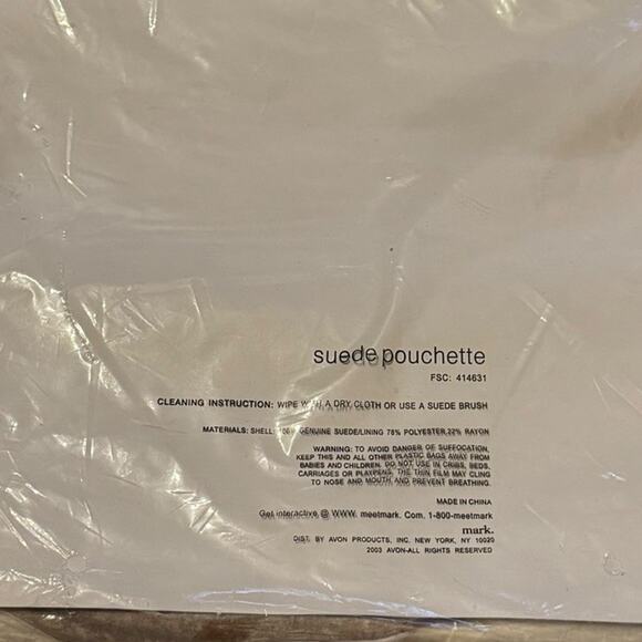 VTG Mark by Avon Brown Suede Woodland Hippie Purse Pouchette 2003 NEW 414631 - Picture 2 of 5